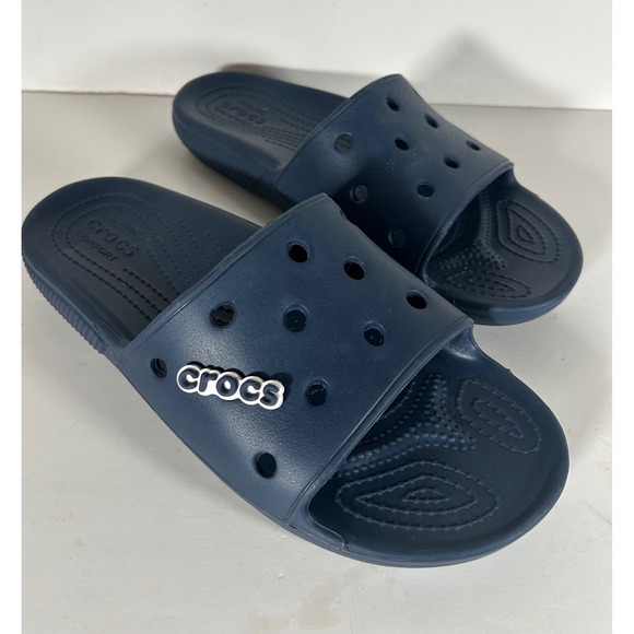 CROCS Other - Crocs Classic Slide Navy Blue Mens 11 Water Friendly Comfort Sandals 206121